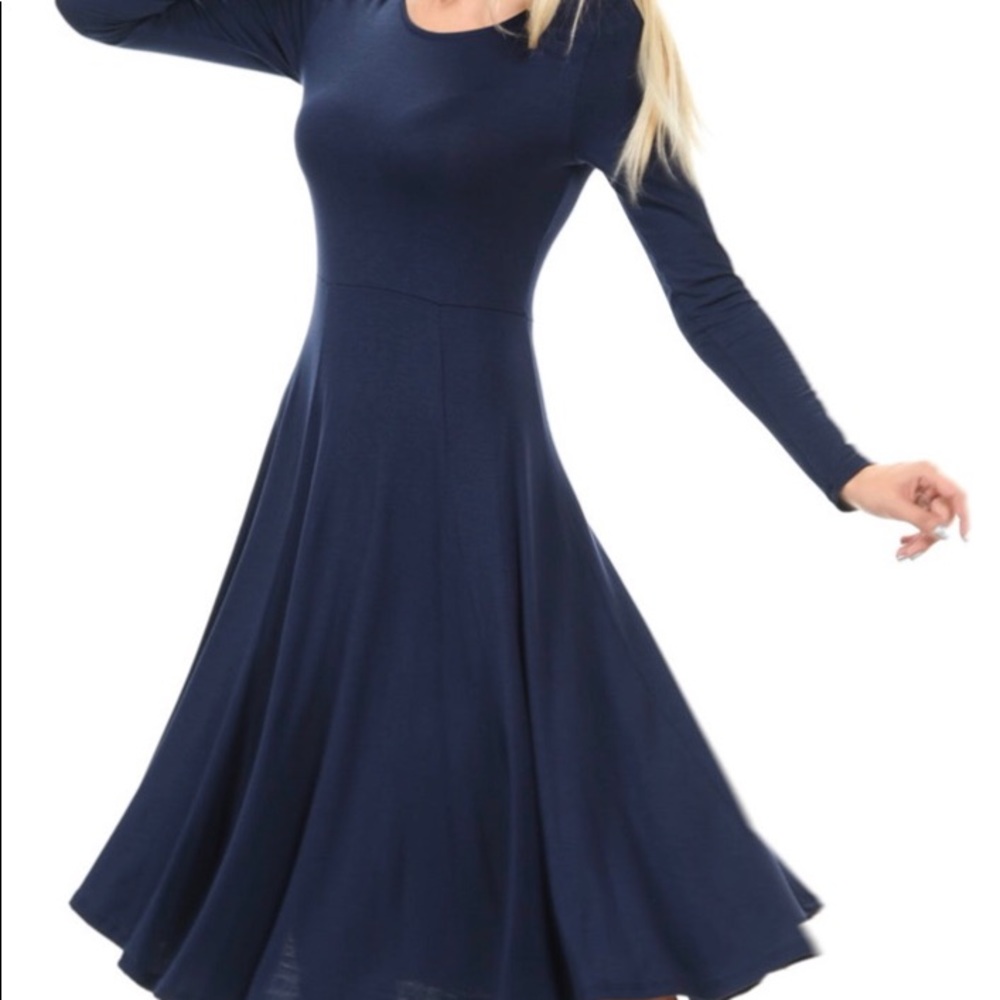 Long sleeve Navy Blue Signature Studio Dress
